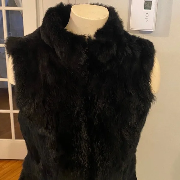 Jacqueline Riu Rabbit fur vest size L - Picture 3 of 15